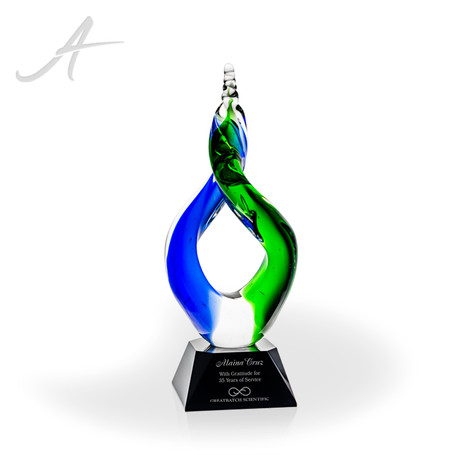 Delphia Art Glass Award - Black Clipped Base