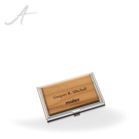 Ashton Metal & Wood Business Card Holder