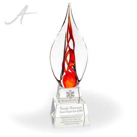 Avondale Art Glass Award - Clear Stacked Pyramid Base
