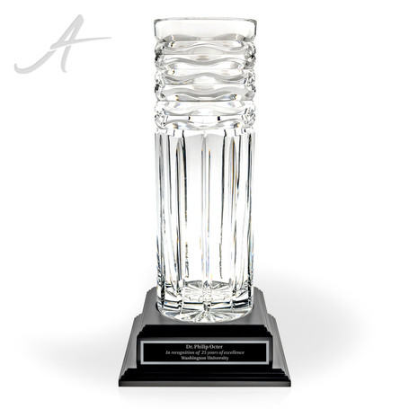 Lorenzo Crystal Vase Award On Base front