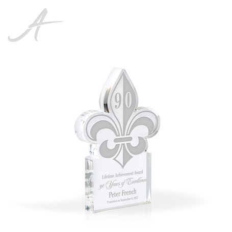 Fleur De Lis Acrylic Paperweight Award