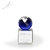 Duke Blue Glass Globe Award Silver Small