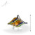 Multicolor Conch Shell Art Glass Height