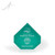 Weddell Teal Diamond Recycled Glass Award Angled - Small - Front