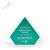 Weddell Teal Diamond Recycled Glass Award Angled - front