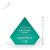 Weddell Teal Diamond Recycled Glass Award Angled  with Measurement