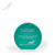 Myst Teal Disc Recycled Glass Award - Medium - Front