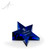 Slanted Blue Star Crystal Paperweight