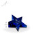 Slanted Blue Star Crystal Paperweight - with Height