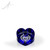 Slanted Blue Heart Crystal Paperweight - Front