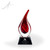Malden Flame Art Glass Award Black Base Front