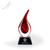 Malden Flame Art Glass Award Black Base Front