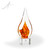 Glimmer Flame Art Glass Award - Clar Semi Round Base Angle