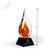 Glimmer Flame Art Glass Award - Black Pyramid Base Height