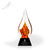 Glimmer Flame Art Glass Award - Black Pyramid Base