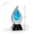 Rainey Blue Flame Art Glass Award - Black Pyramid - Height