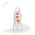 Ada Art Glass Egg Award - Clear Cube Front