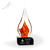 Glimmer Flame Art Glass Award - Black Oblong Base