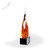 Glimmer Flame Art Glass Award - Black Oblong Base Side