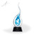 Milton Art Glass Awards - Black Clipped Square Flame  Right