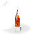 Glimmer Flame Art Glass Award - Clear Oblong Base Side