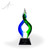 Delphia Art Glass Award - Black Clipped Base Front