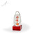 Ada Art Glass Egg Award - Red Base Angle