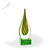 Linden Flame Art Glass Award - Green Square Base