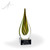 Linden Flame Art Glass Award - Black Square Base