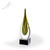 Linden Flame Art Glass Award - Black Square Base SIde