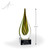 Linden Flame Art Glass Award - Black Square Base Height