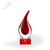 Malden Flame Art Glass Award - Red Base Front