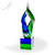 Delphia Art Glass Award - Blue/Green Base side
