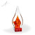 Glimmer Flame Art Glass Award - Red Base