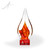 Glimmer Flame Art Glass Award - Red Base Front