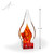 Glimmer Flame Art Glass Award - Red Base Height