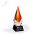 Bright Red Flame Art Glass Award Angled