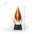 Bright Red Flame Art  Glass Award Height