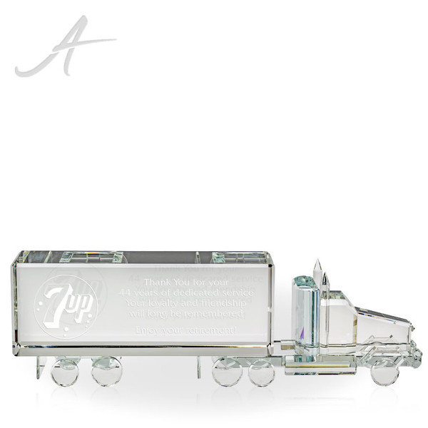 Crystal Semi-Trailer Truck | Engraved Crystal Awards | Awarding You