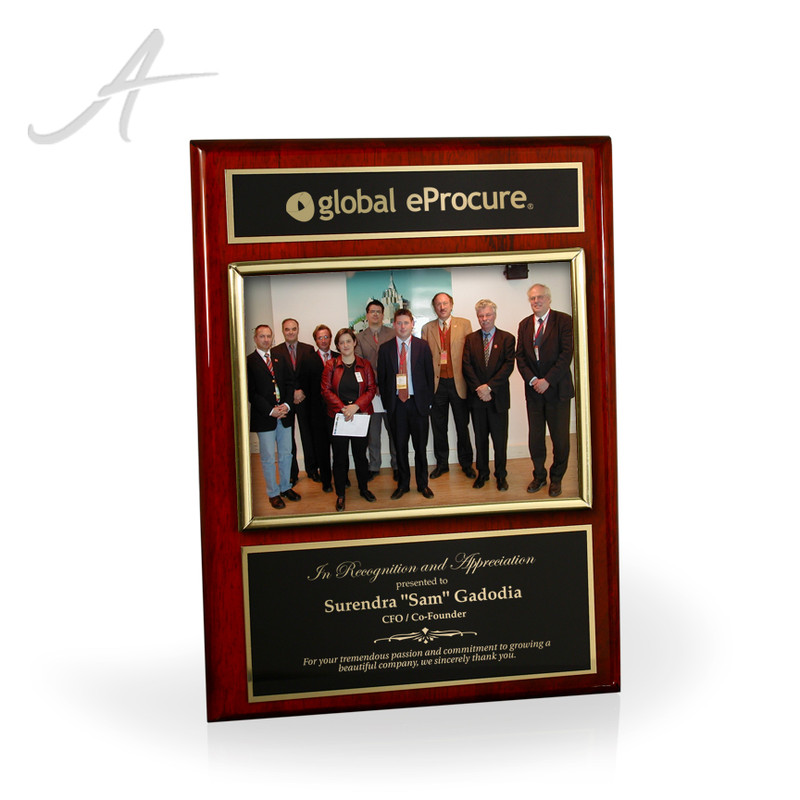 Executive Photo Plaque - Rosewood and Gold