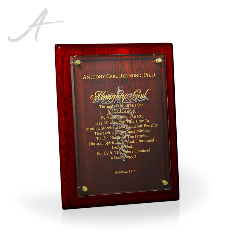 Rosewood Tesla Glass Plaques