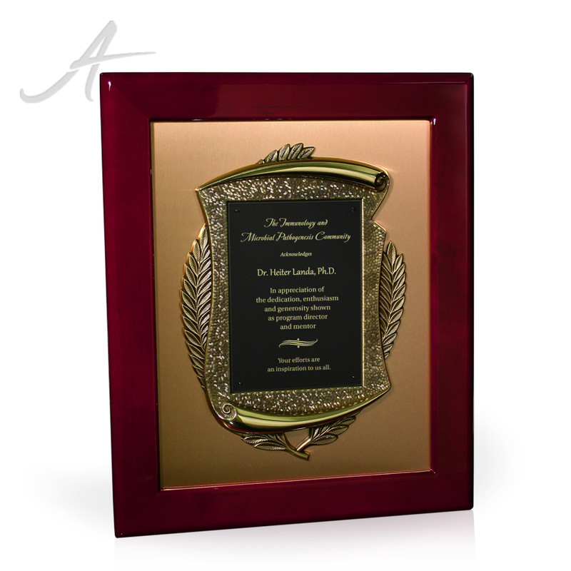 Cyrus Gold Rosewood Plaque