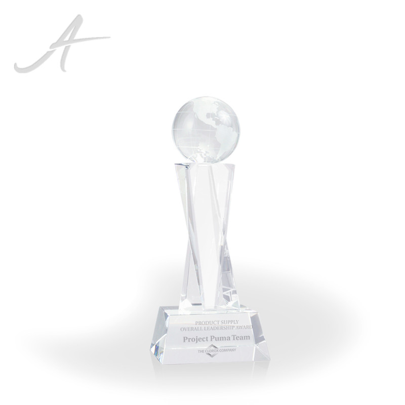 Optic Crystal Globe Trophy