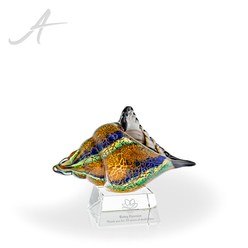 Multicolor Conch Shell Art Glass