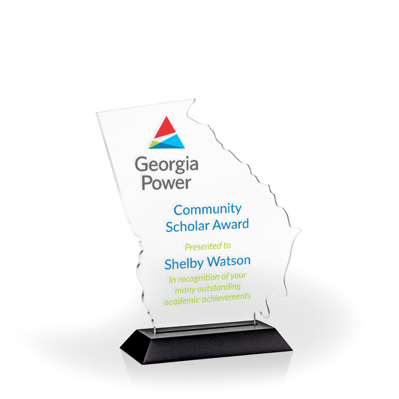 Great State of Georgia Acrylic Award - UV Printed