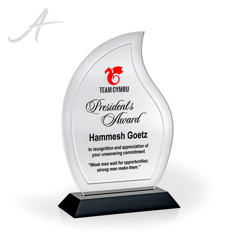 Beveled Flame Acrylic Award - UV Print