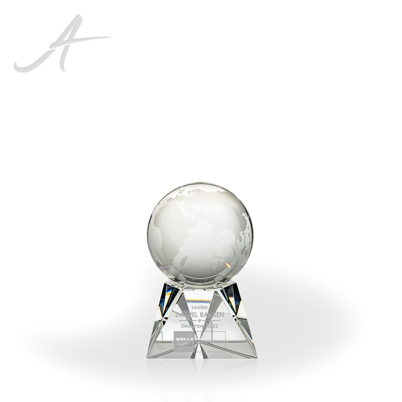 World Globe on Triangle Base Award