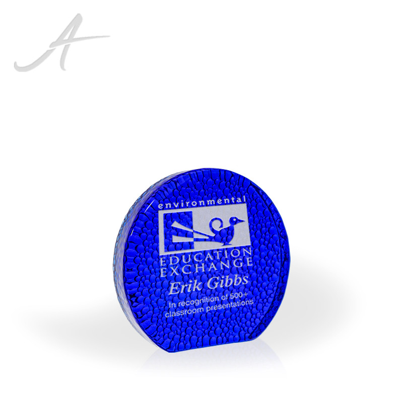 Sulu Cobalt Raindrop Recycled Glass Award Small