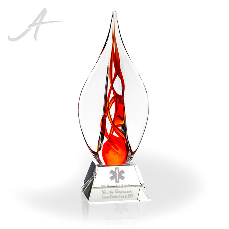 Avondale Art Glass Award - Clear Pyramid Base