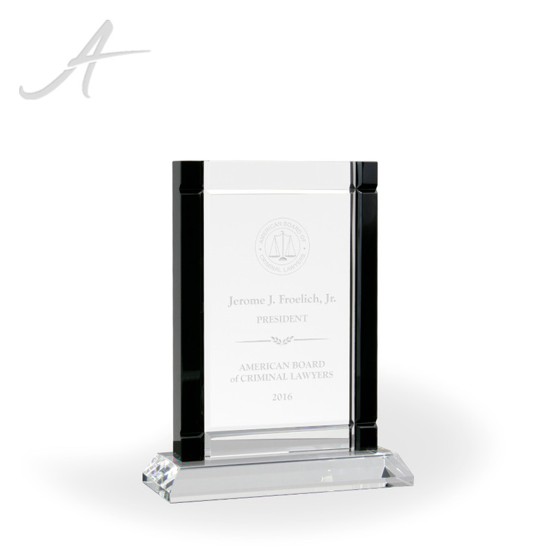 Trellis Crystal Award Black Front